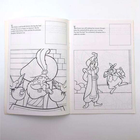 VTG Disney Aladdin King of Thieves Coloring Sticker Story Book New Unused 1996 - Picture 3 of 5
